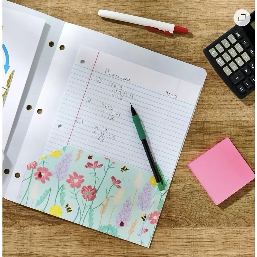 Lot of 17 Pen+Gear Plastic 2-Pocket Folders Save The Bees Floral New